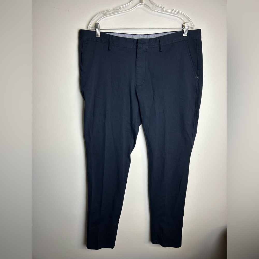 Massimo Dutti Men's Navy Pants Slim Fit Size 38 38X29 Luxury Textured old money